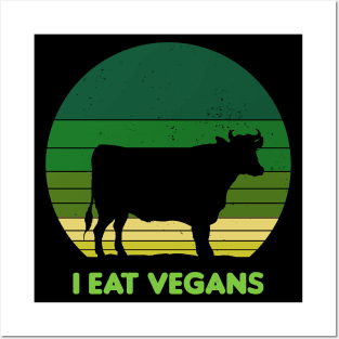 I Eat Vegans Vintage Sunset Posters and Art